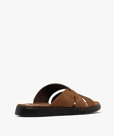 mules confort a larges brides croisees homme brunH022001_4