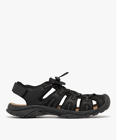 GEMO Chaussures confort ouvertes à lacets élastiques homme noir standard