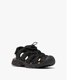 chaussures confort ouvertes a lacets elastiques homme noir standardH022801_2