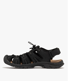 chaussures confort ouvertes a lacets elastiques homme noir standardH022801_3