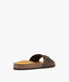 sandales mules confort 1 bride en cuir homme marron fonceH023801_4