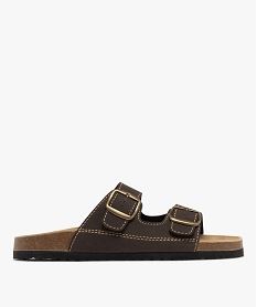 GEMO Sandales confort à larges brides et semelle intérieure ergonomique homme marron fonce