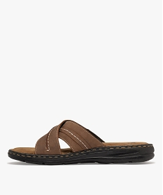 sandale confort avec brides en cuir croisees homme orangeH024901_3