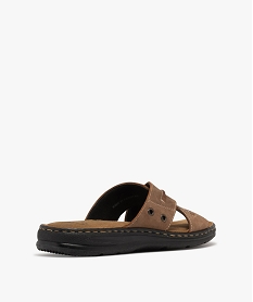 sandale confort avec brides en cuir croisees homme orangeH024901_4