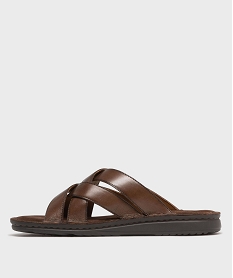 mules en cuir confortables a brides croisees homme - pierre cardin marron fonceH025501_3