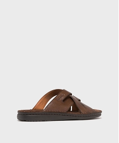 mules en cuir confortables a brides croisees homme - pierre cardin marron fonceH025501_4