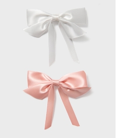 GEMO Barrettes cheveux noeuds satinés fille (lot de 3) Rose