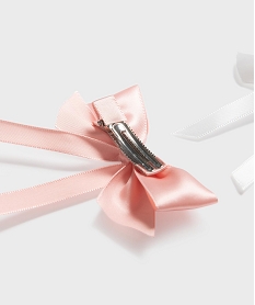 barrettes cheveux noeuds satines fille (lot de 3) roseH026601_2