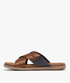 sandales mules confort avec brides en cuir homme marron vifH029001_3
