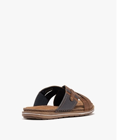 sandales mules confort avec brides en cuir homme marron vifH029001_4