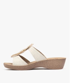 sandales confort forme mule femme avec fermeture scratch blanc standard mules et sabotsH030001_3