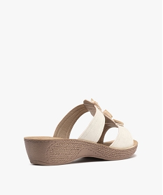 sandales confort forme mule femme avec fermeture scratch blanc standard mules et sabotsH030001_4