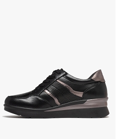 baskets confort avec lacets et zip femme noir standard derbiesH031401_3