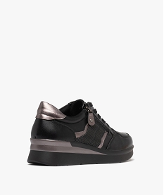 baskets confort avec lacets et zip femme noir standard derbiesH031401_4
