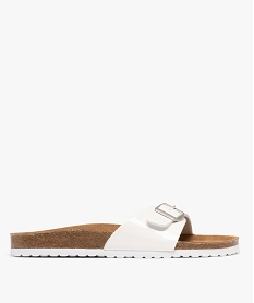 GEMO Mules à large bride vernie et semelle anatomique femme blanc standard