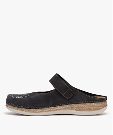 sabot confort avec fermeture scratch femme noir standard mules et sabotsH034801_3