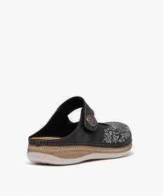 sabot confort avec fermeture scratch femme noir standard mules et sabotsH034801_4