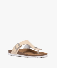 tongs avec dessus verni femme - valentina baldano beige sandales plates et nu-piedsH035001_2