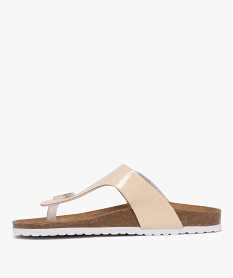 tongs avec dessus verni femme - valentina baldano beige sandales plates et nu-piedsH035001_3