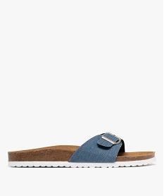 GEMO Mules à large bride jean et semelle anatomique femme bleu chine