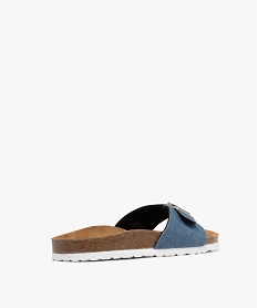 mules a large bride jean et semelle anatomique femme bleu chine sandales plates et nu-piedsH035201_4