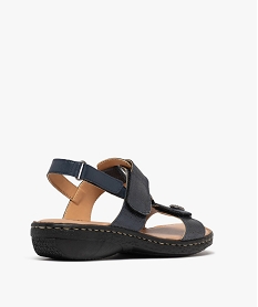 sandales confort dessus cuir paillete fermetures a scratch femme bleu sandalesH036001_4