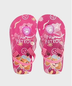 GEMO Tongs imprimées et pailletées à bride élastique à la cheville fille - La PatPatrouille Rose