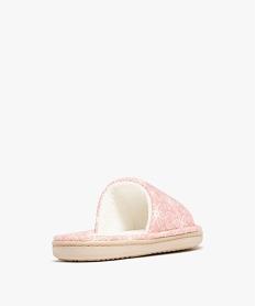 chaussons mules en toile a motifs fleuris femme roseH041301_4