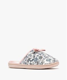 chaussons mules en toile a motifs fleuris femme bleuH042101_2