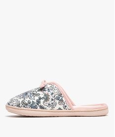 chaussons mules en toile a motifs fleuris femme bleuH042101_3
