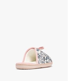 chaussons mules en toile a motifs fleuris femme bleuH042101_4