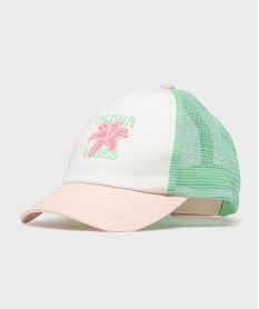 GEMO Casquette en mesh et coton avec motif fleur exotique motif fille rose standard