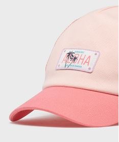 casquette en mesh et coton avec etiquette exotique motif fille roseH042901_2