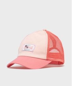 casquette en mesh et coton avec etiquette exotique motif fille roseH042901_4