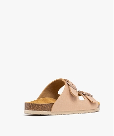 mules pailletees avec semelle interieure cuir a reliefs ergonomiques femme rose sandales plates et nu-piedsH044701_4