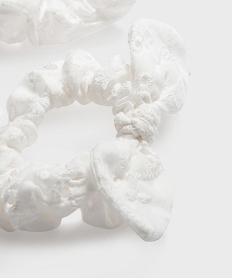 chouchous cheveux en coton brode fille (lot de 3) blanc standardH047901_2