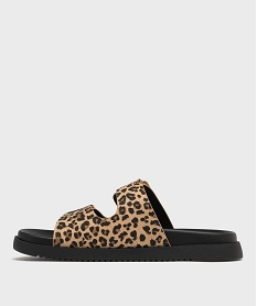 mules a larges brides a boucles imprime leopard femme beige sandales plates et nu-piedsH049001_3