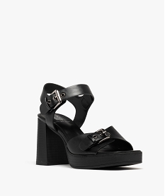 sandales a talon plateformes et a boucles femme noir standard sandales a talonH050401_2