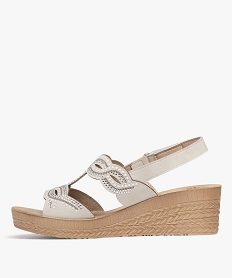 sandales confort compensees avec perles et strass femme beige sandalesH051401_3