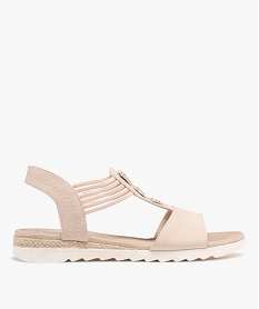 GEMO Sandales à petit talon compensé et brides élastiques femme Rose