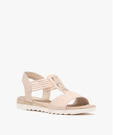 sandales a petit talon compense et brides elastiques femme roseH053201_2