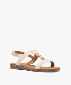 sandales plates a brides unies et anneaux en metal femme - valentina baldano beige standardH053401_2