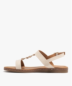 sandales plates a brides unies et anneaux en metal femme - valentina baldano beige standardH053401_3
