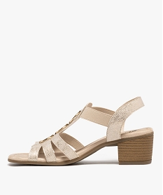 sandales confort a brides metallisees et anneaux metalliques femme beige sandalesH054001_3