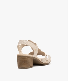 sandales confort a brides metallisees et anneaux metalliques femme beige sandalesH054001_4