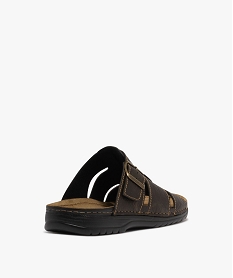 mules confort a larges brides et semelle interieure cuir moelleuse homme marron fonceH054601_4