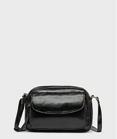 GEMO Sac à bandoulière en matière vernie femme noir standard