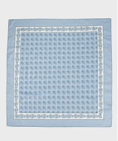 foulard carre en coton imprime femme bleuH055801_3