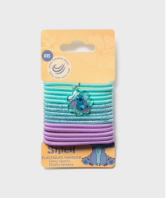 GEMO Elastiques spéciaux cheveux épais fille (lot de 15) - Stitch Disney Multicolore