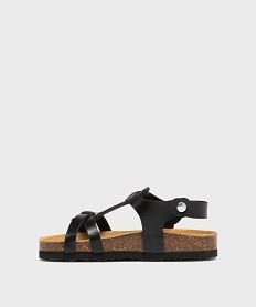 sandales a boucle et semelle interieure cuir fille noir standardH056801_3